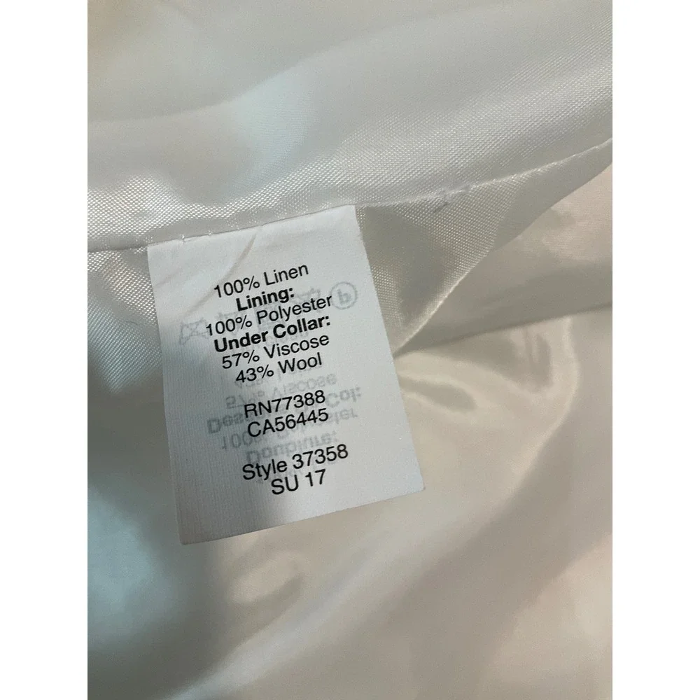 J. Crew Linen White Blazer Classic Preppy Buisness Casual Classic Minimlaist 8